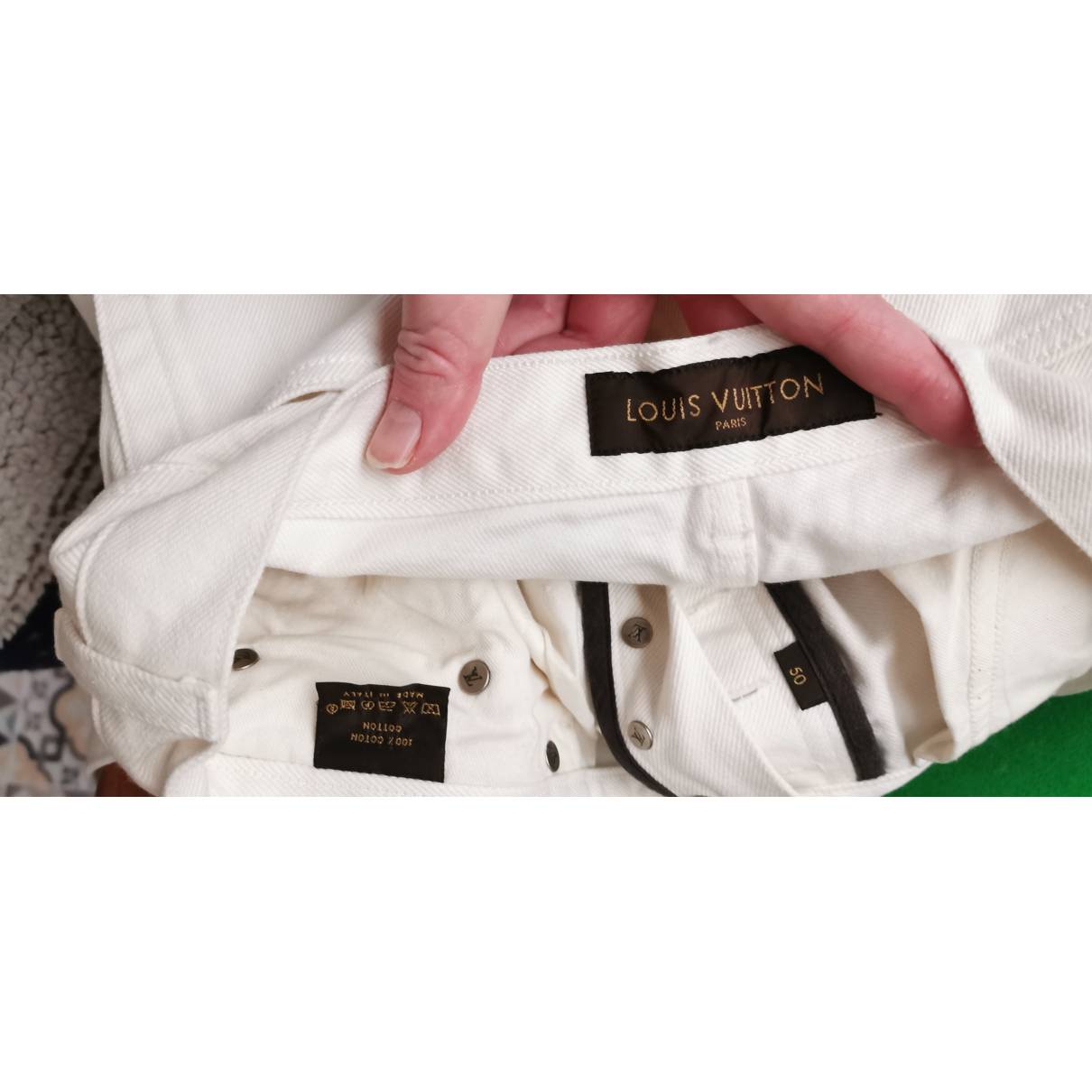 Louis Vuitton - Authenticated Jean - Cotton White Plain For Man, Good condition