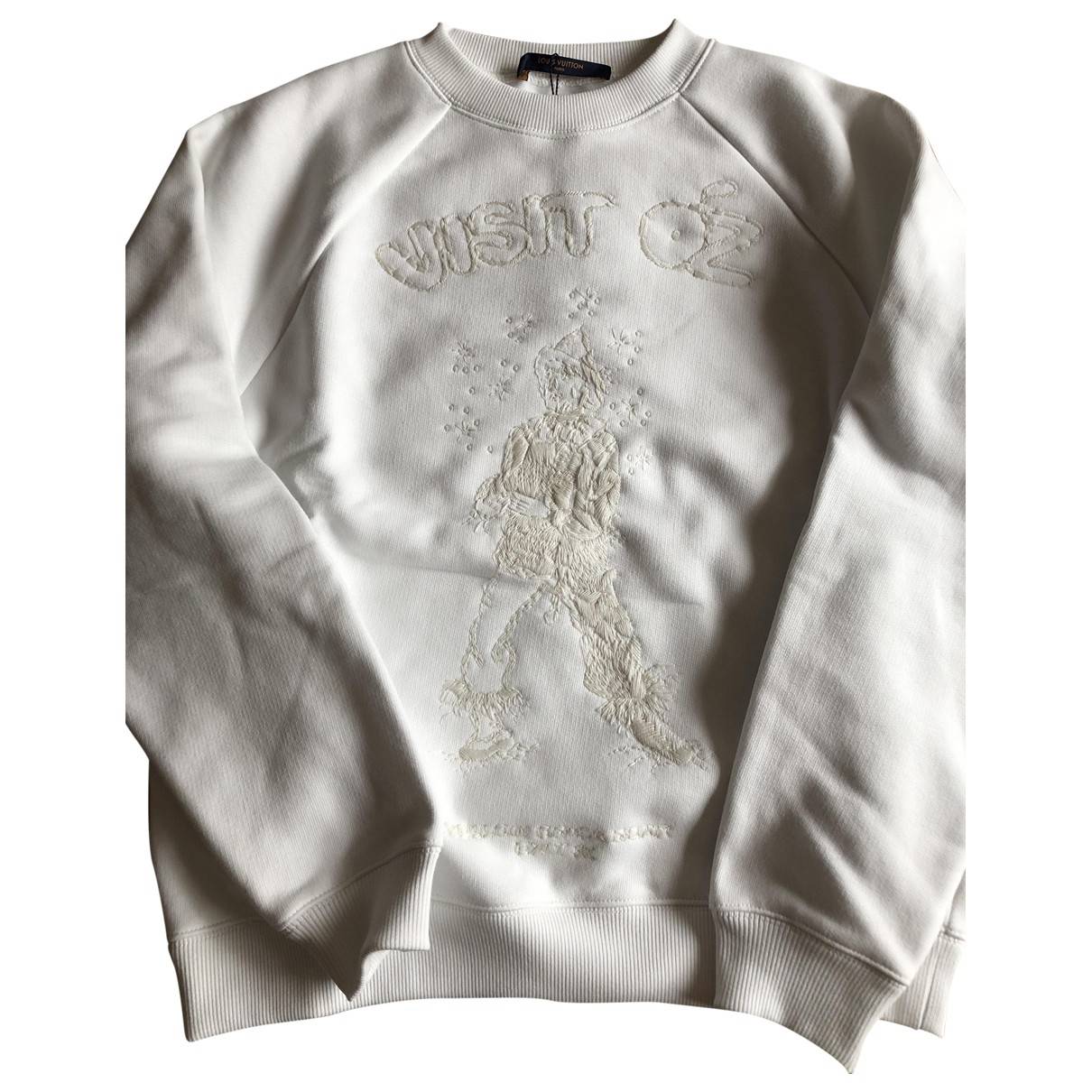 Louis Vuitton Crew Neck Embroidered Logo Cotton Sweatshirt Long