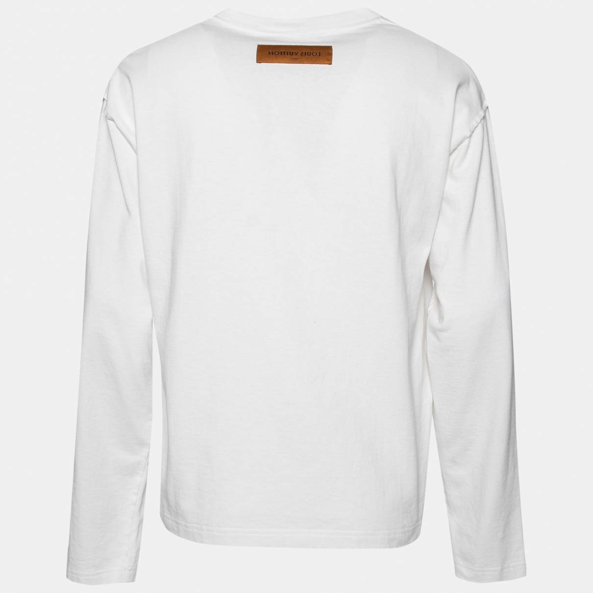 T-shirt Louis Vuitton White size L International in Cotton - 24276188