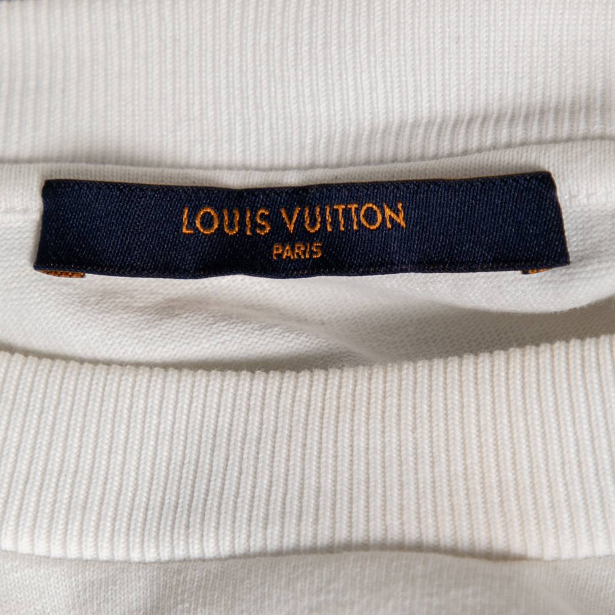 Louis Vuitton Printed Cotton T-Shirt Milk White. Size M0