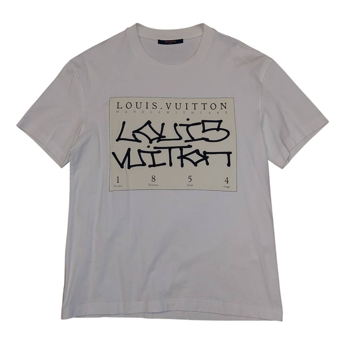 T-shirt Louis Vuitton White size L International in Cotton - 30315342