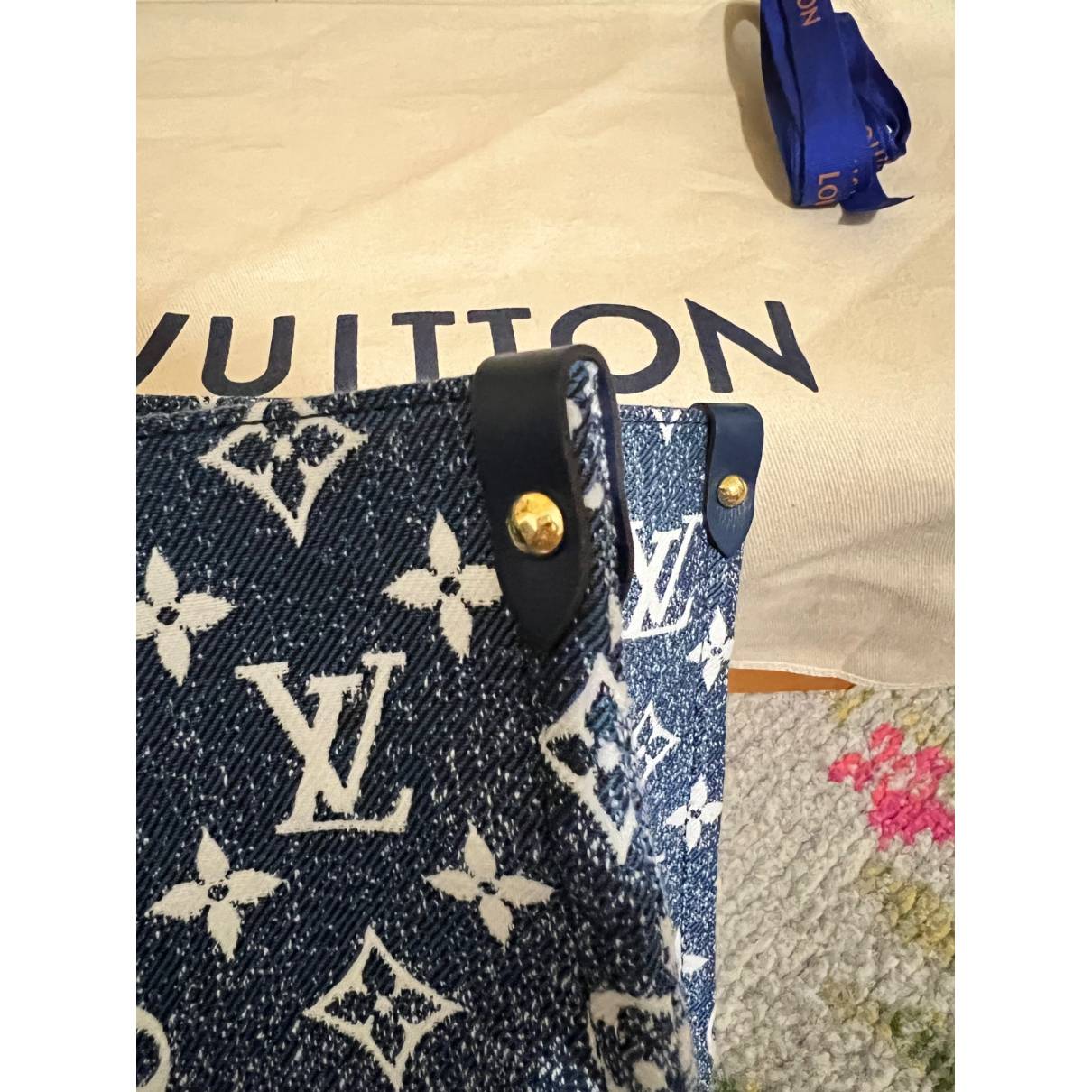 Néo speedy handbag Louis Vuitton Blue in Denim - Jeans - 34208828
