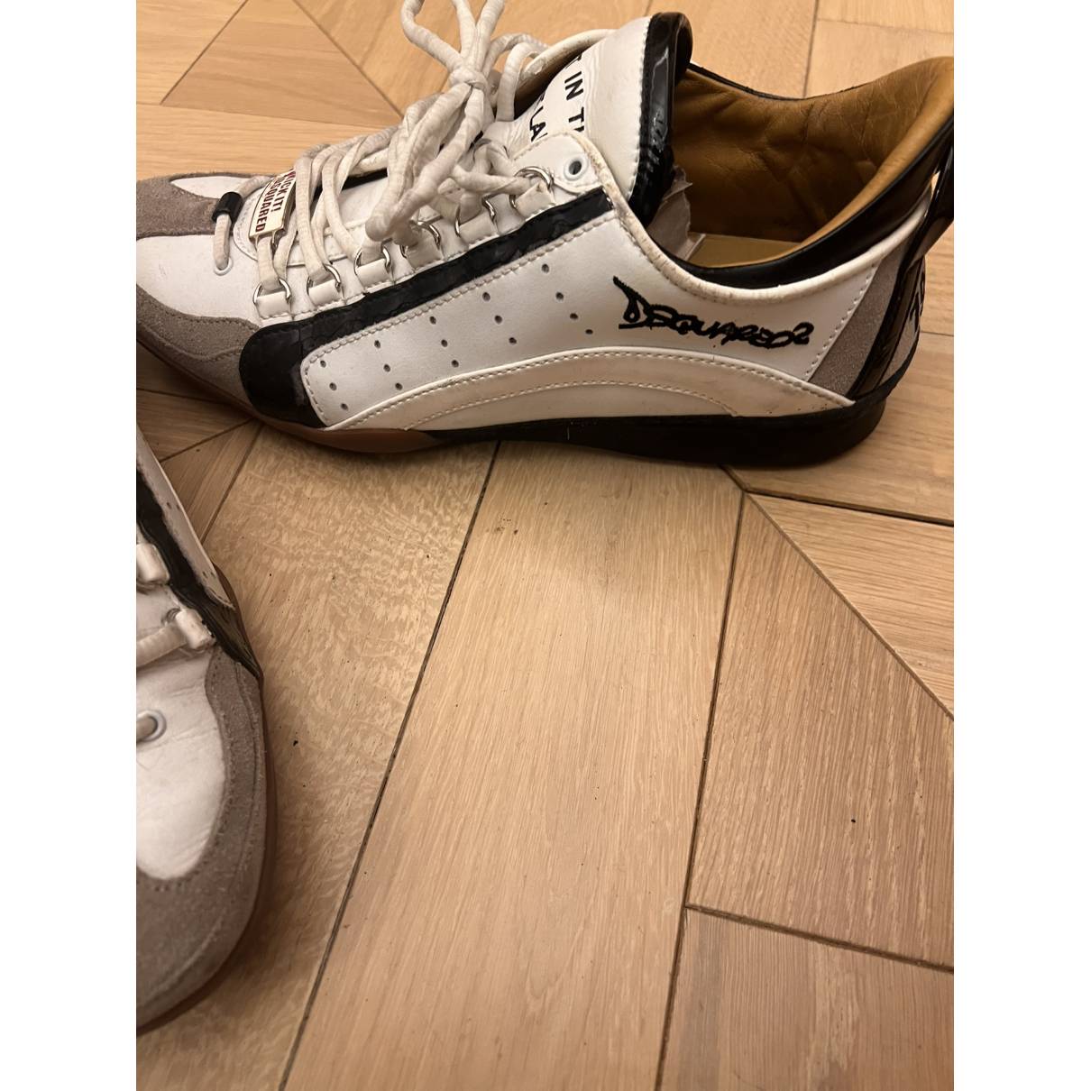 Buy Dsquared2 551 leather low trainers online