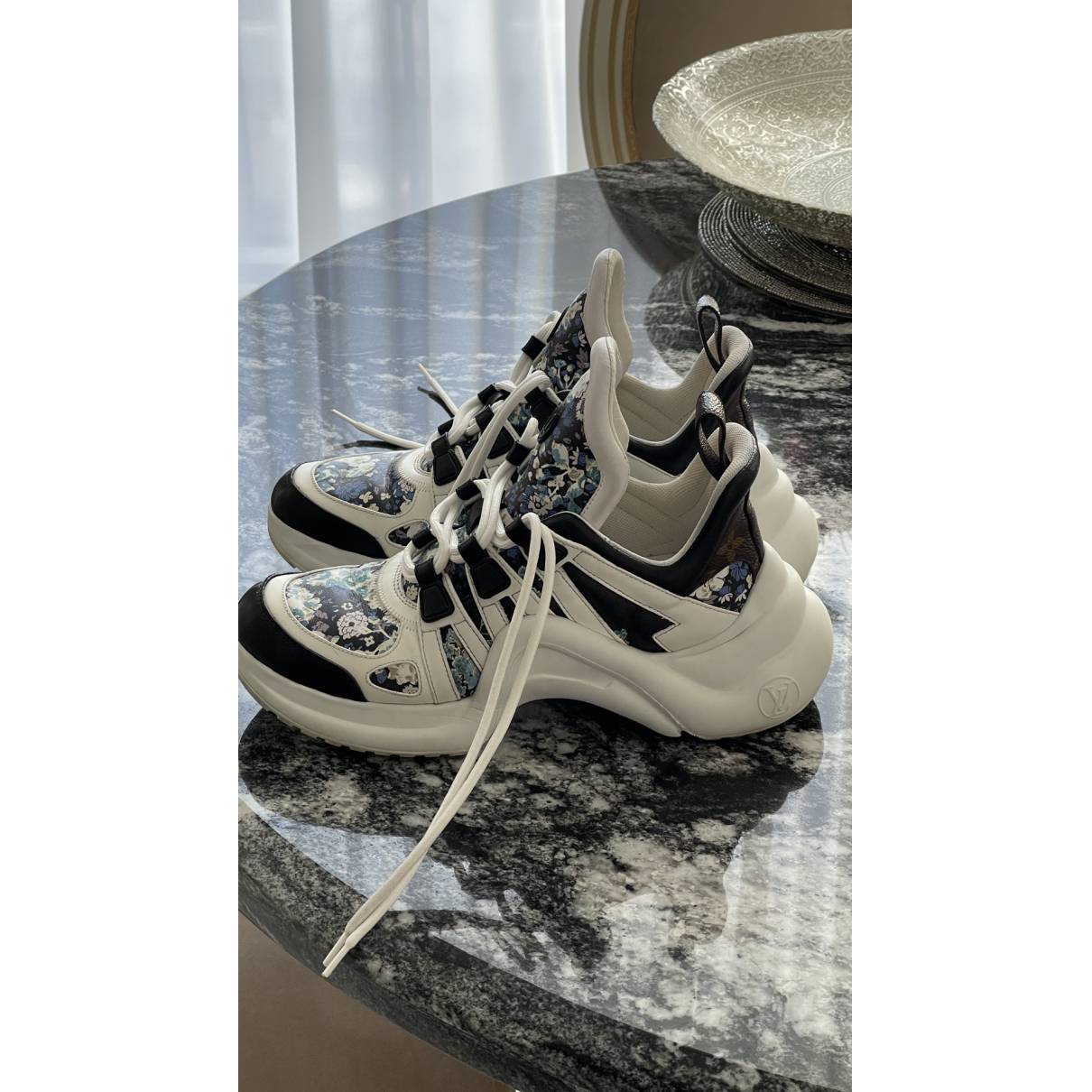 Louis Vuitton Black/White Neoprene and Leather Archlight Sneakers