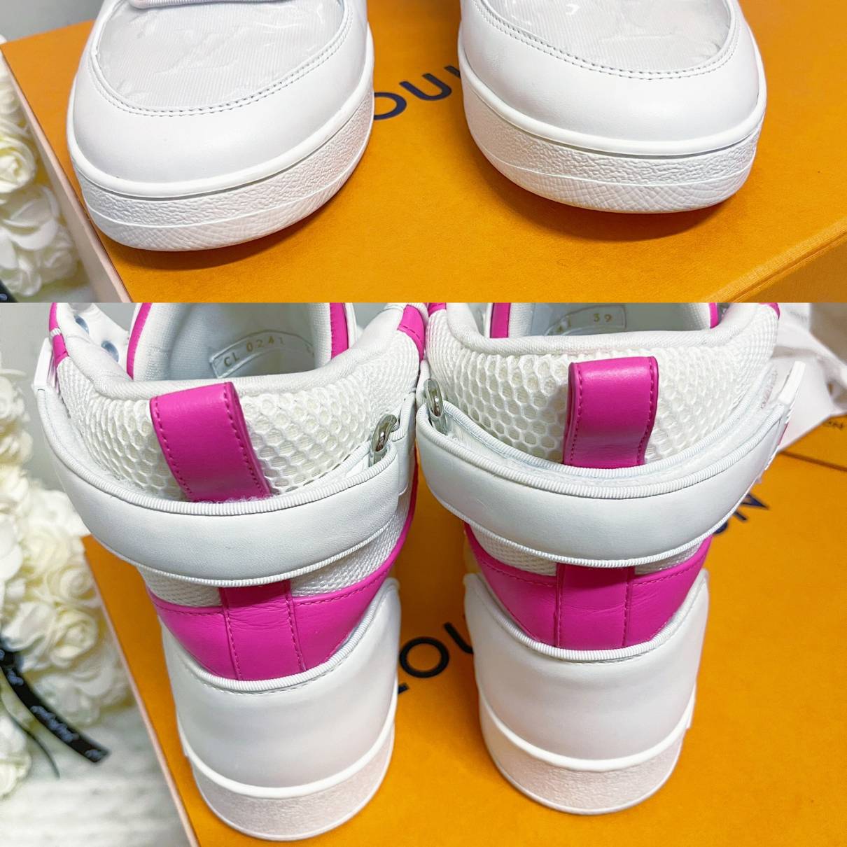 LOUIS VUITTON LV Boombox High-top Sport Shoes Pink/White #dmvshoes #sn