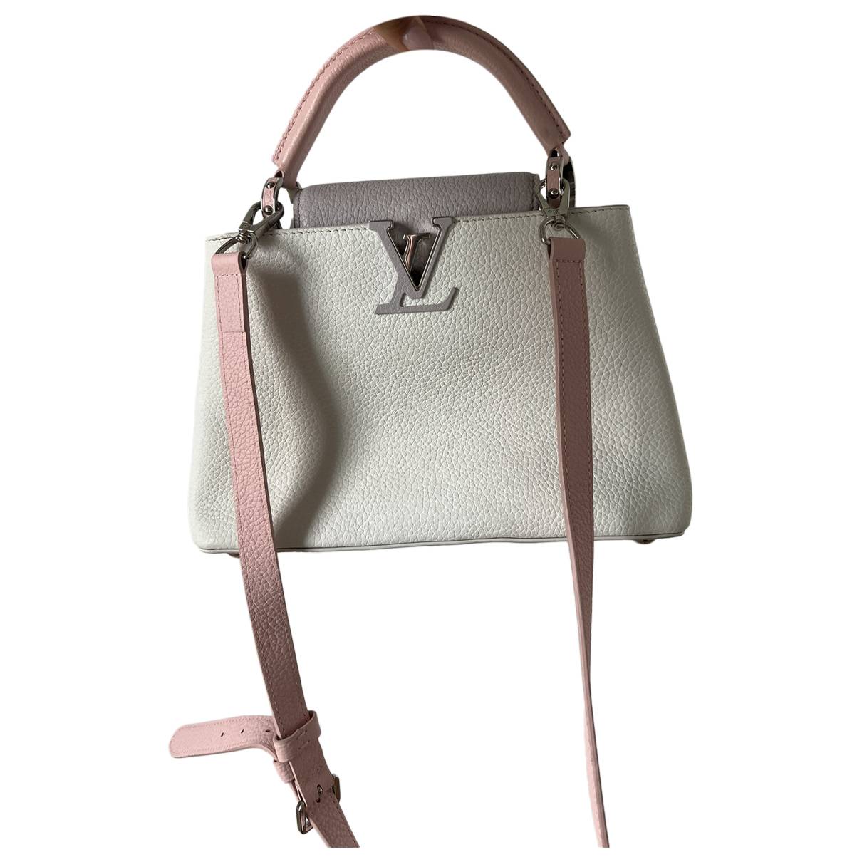 Capucines leather handbag Louis Vuitton White in Leather - 33537023