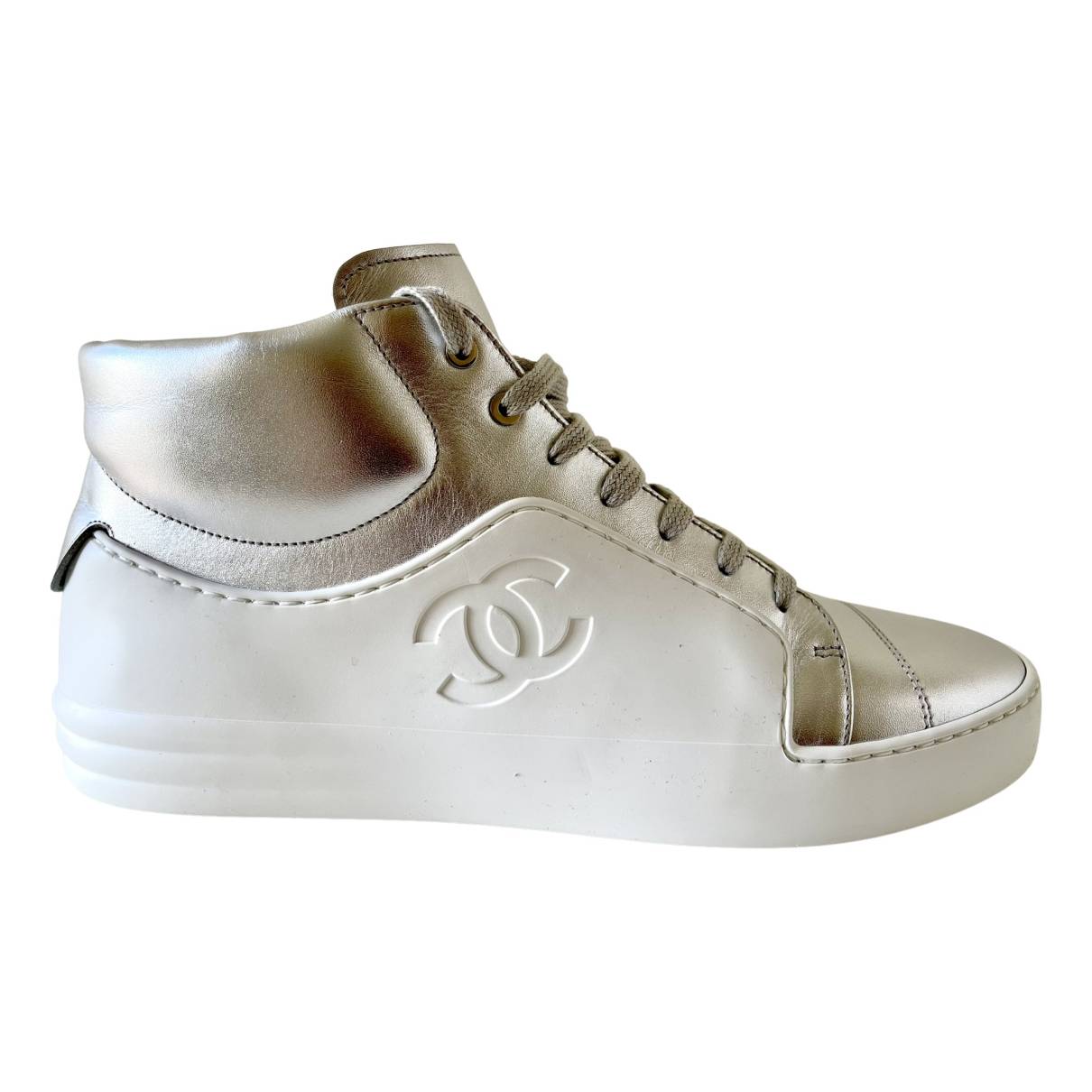white and silver chanel sneakers