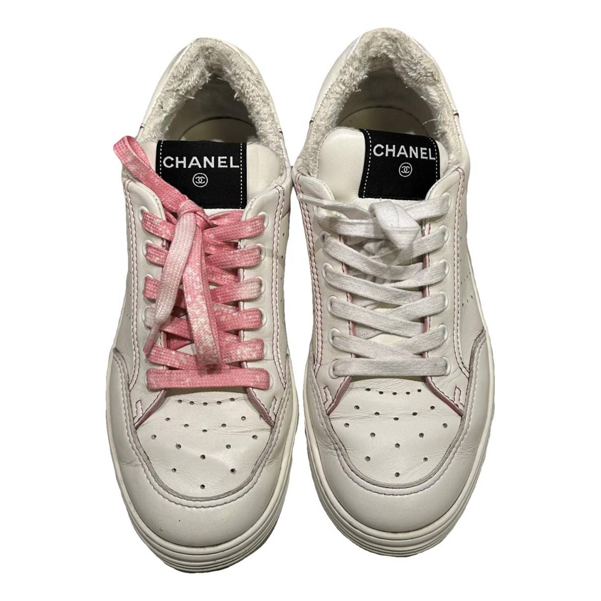 Leather trainers Chanel White size 41 EU in Leather - 24404764