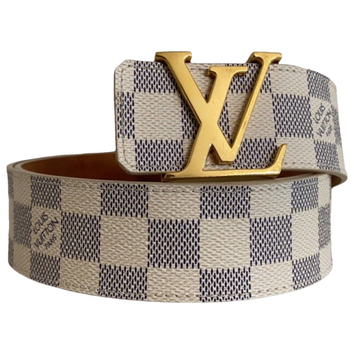Louis Vuitton White Azur Damier 'LV Initials' Belt