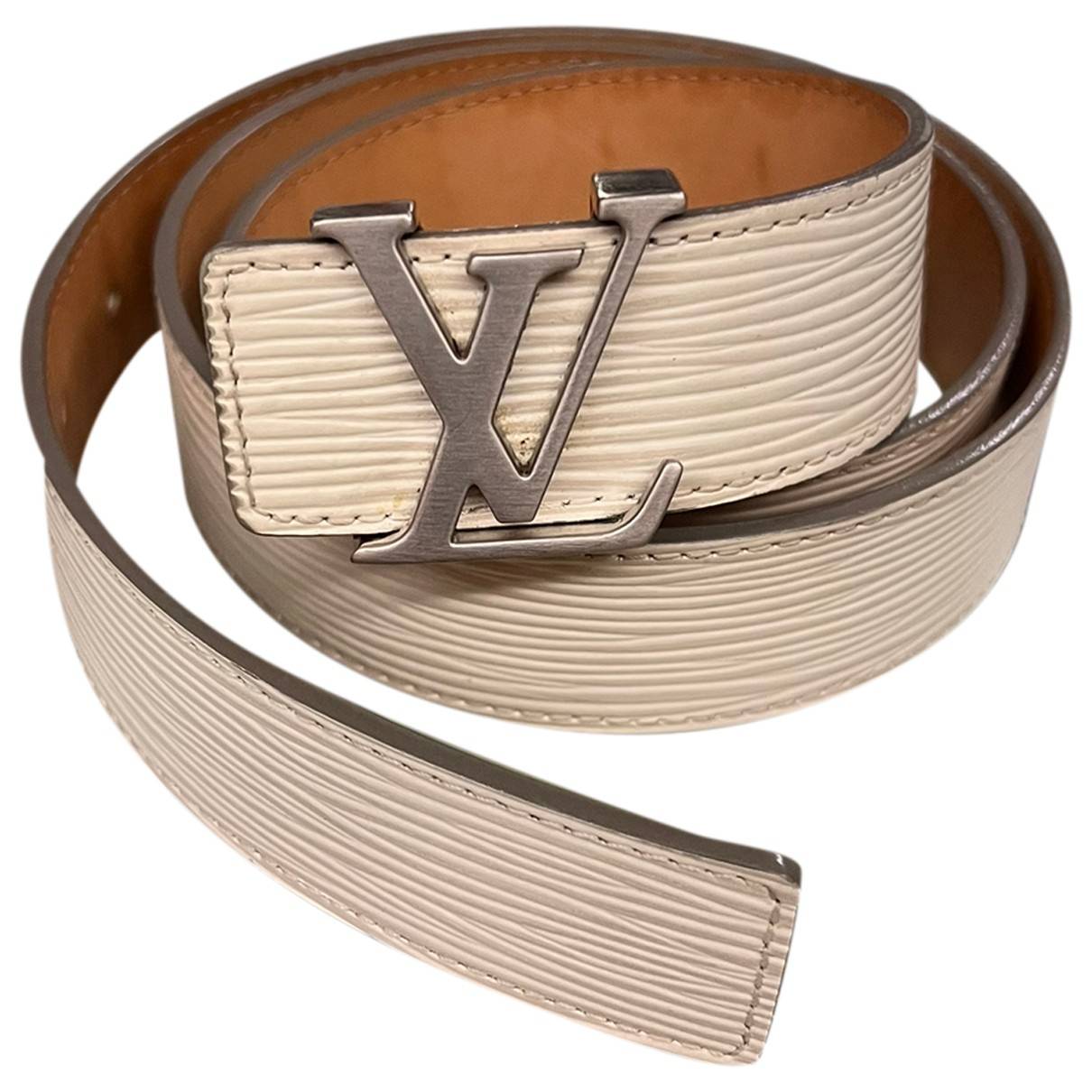 Initiales leather belt Louis Vuitton White size 100 cm in Leather - 36736289
