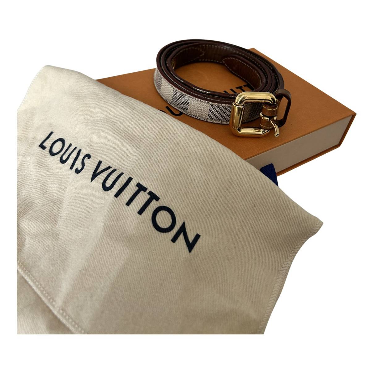 Leather belt Louis Vuitton White size 90 cm in Leather - 32455121