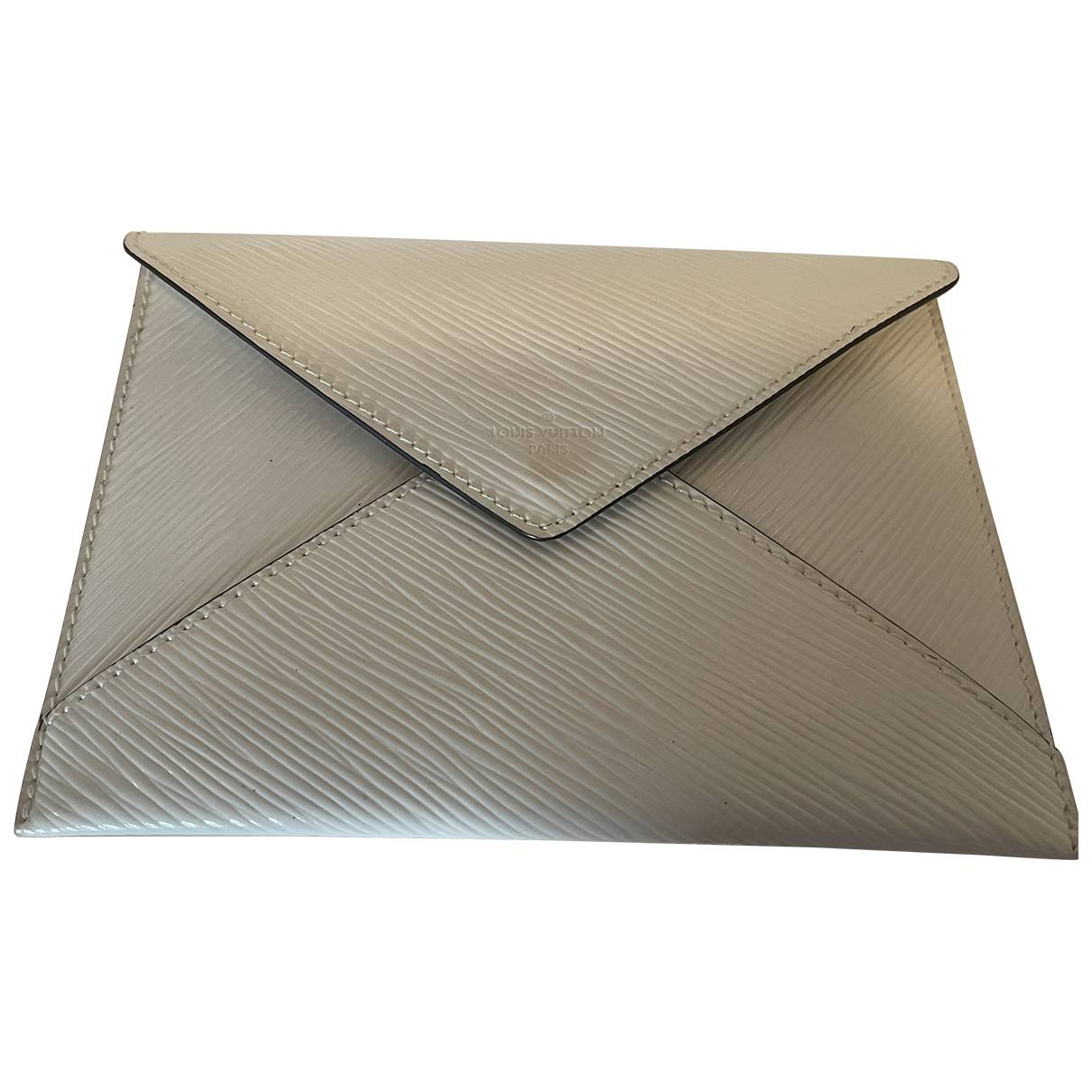 Leather clutch bag Louis Vuitton White in Leather - 31875294