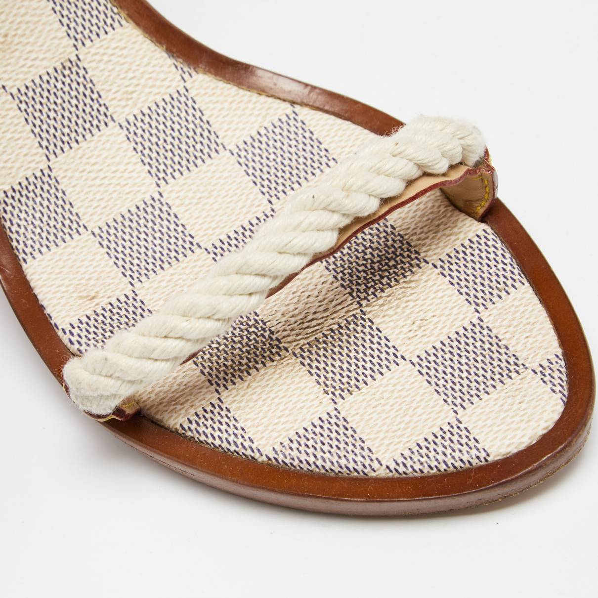 Louis Vuitton Damier Azur Rope Heels Sandals 40