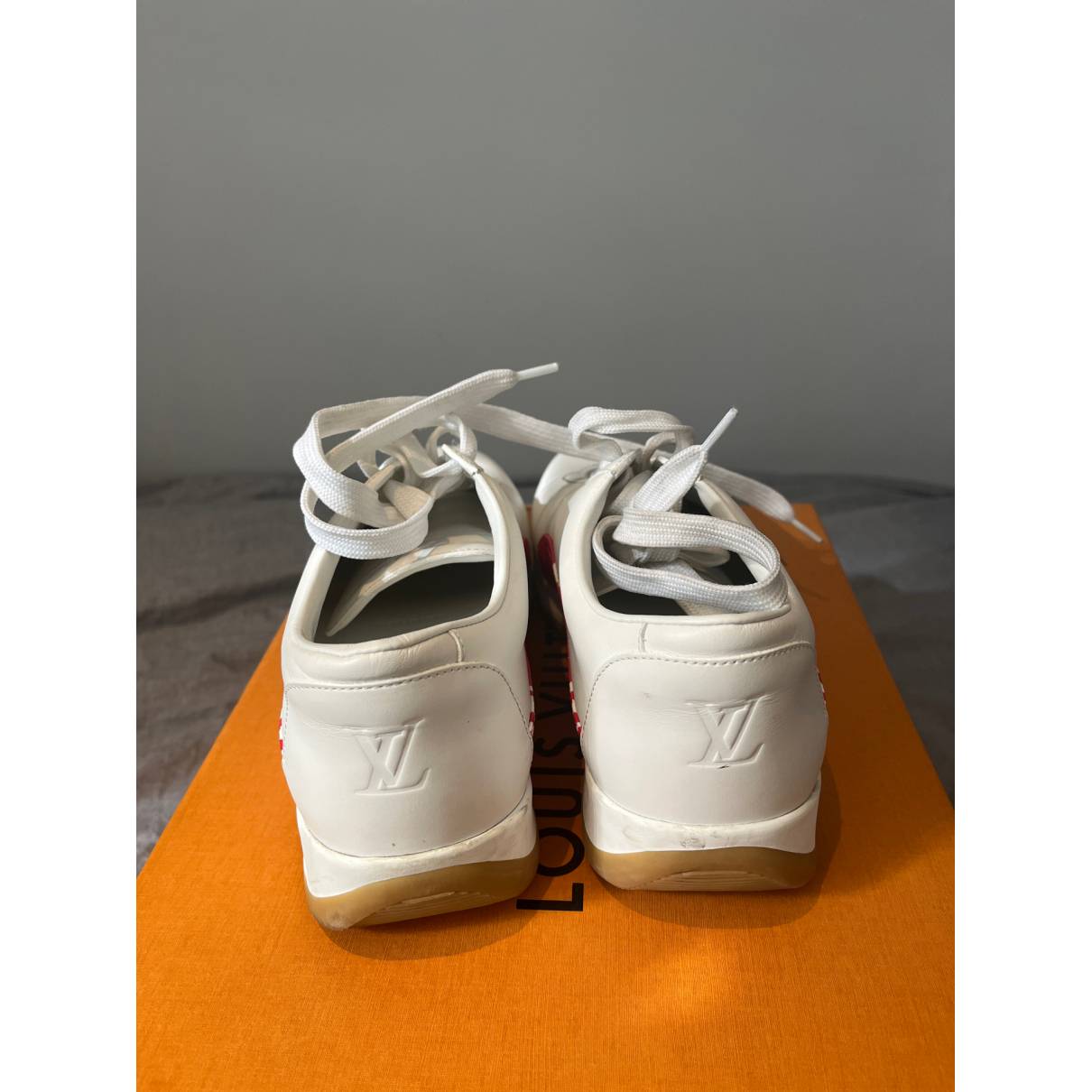 Leather trainers Louis Vuitton x Supreme White size 38 EU in Leather -  26133855