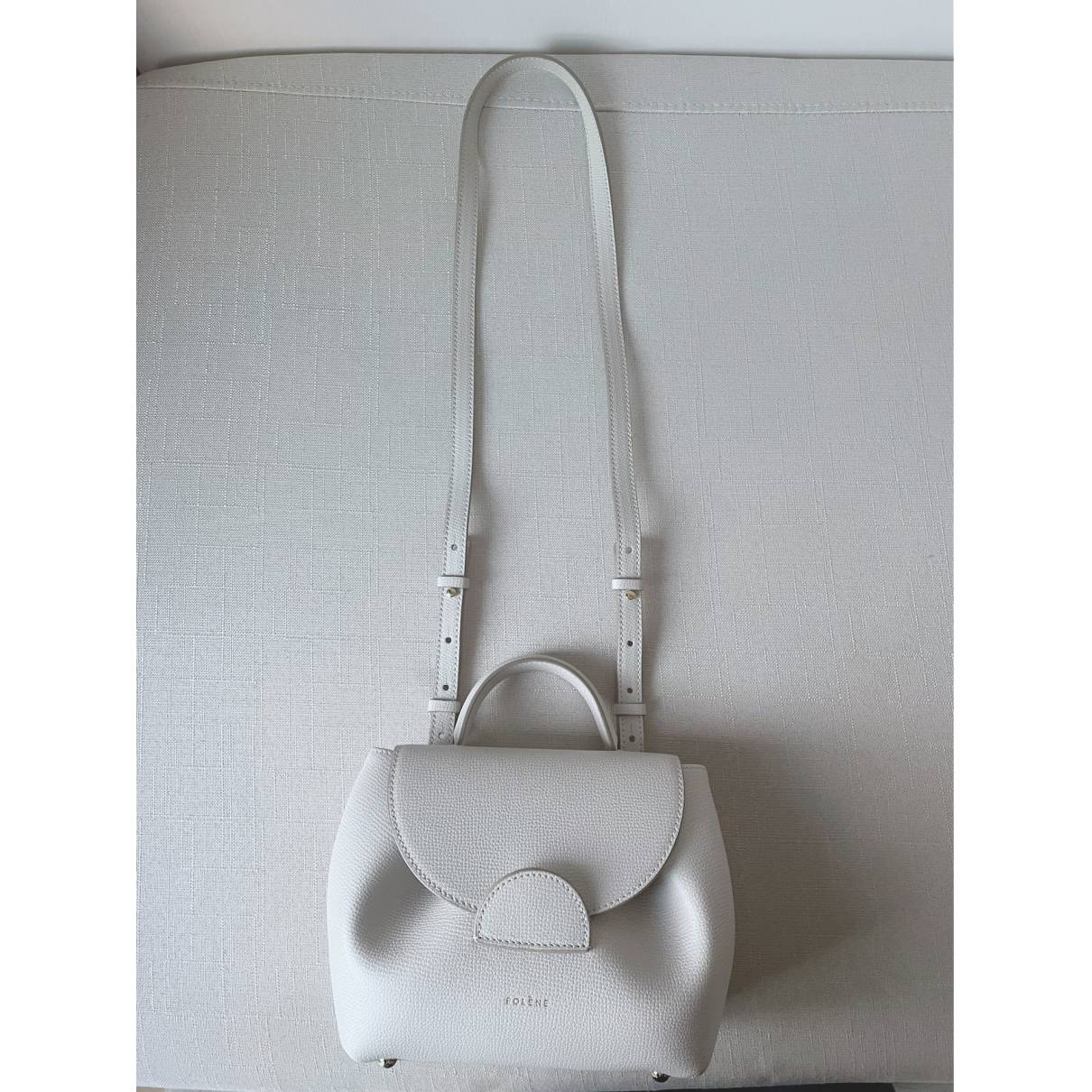 Polene - Authenticated numéro Un Nano Handbag - Leather White for Women, Never Worn