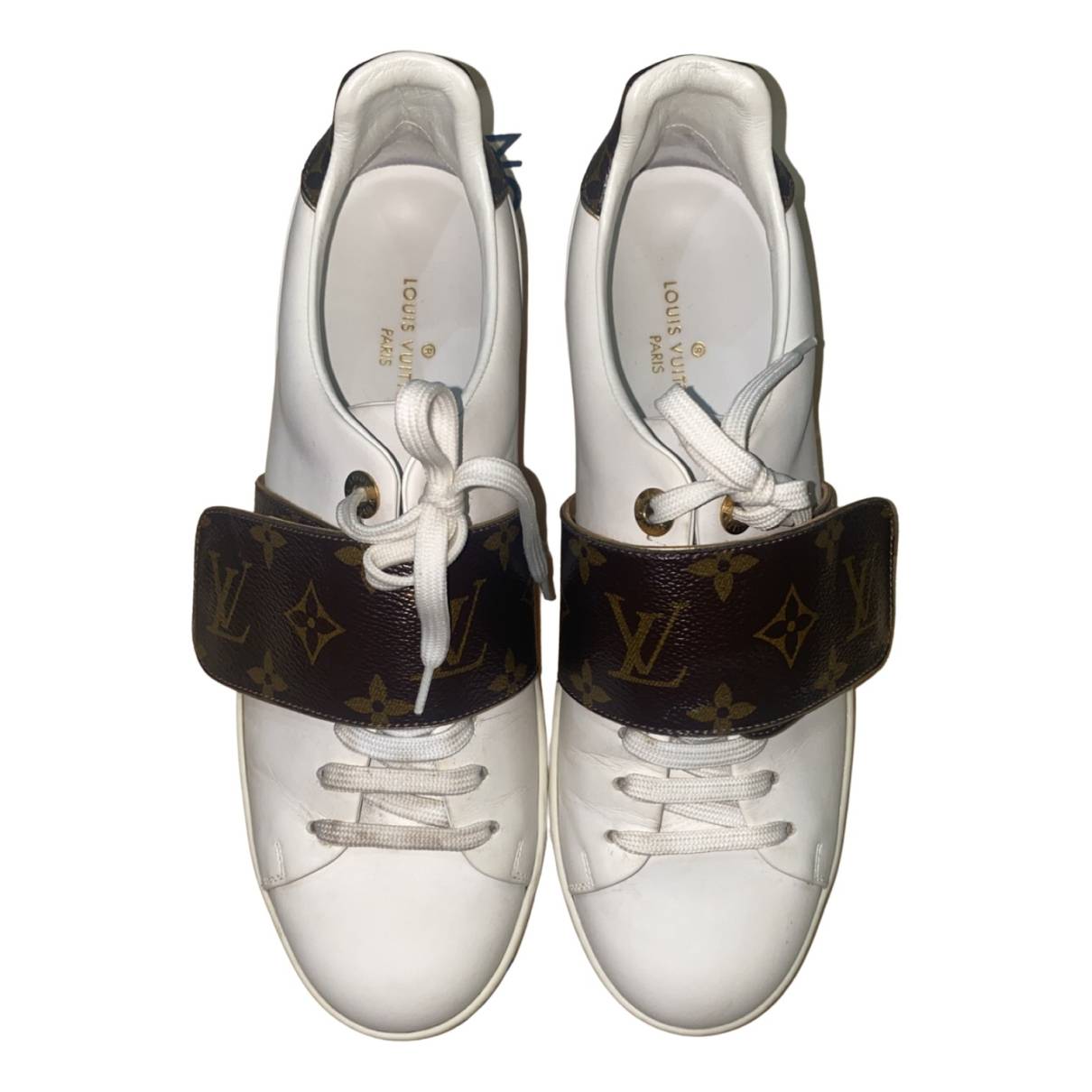 Time out leather trainers Louis Vuitton White size 38 EU in