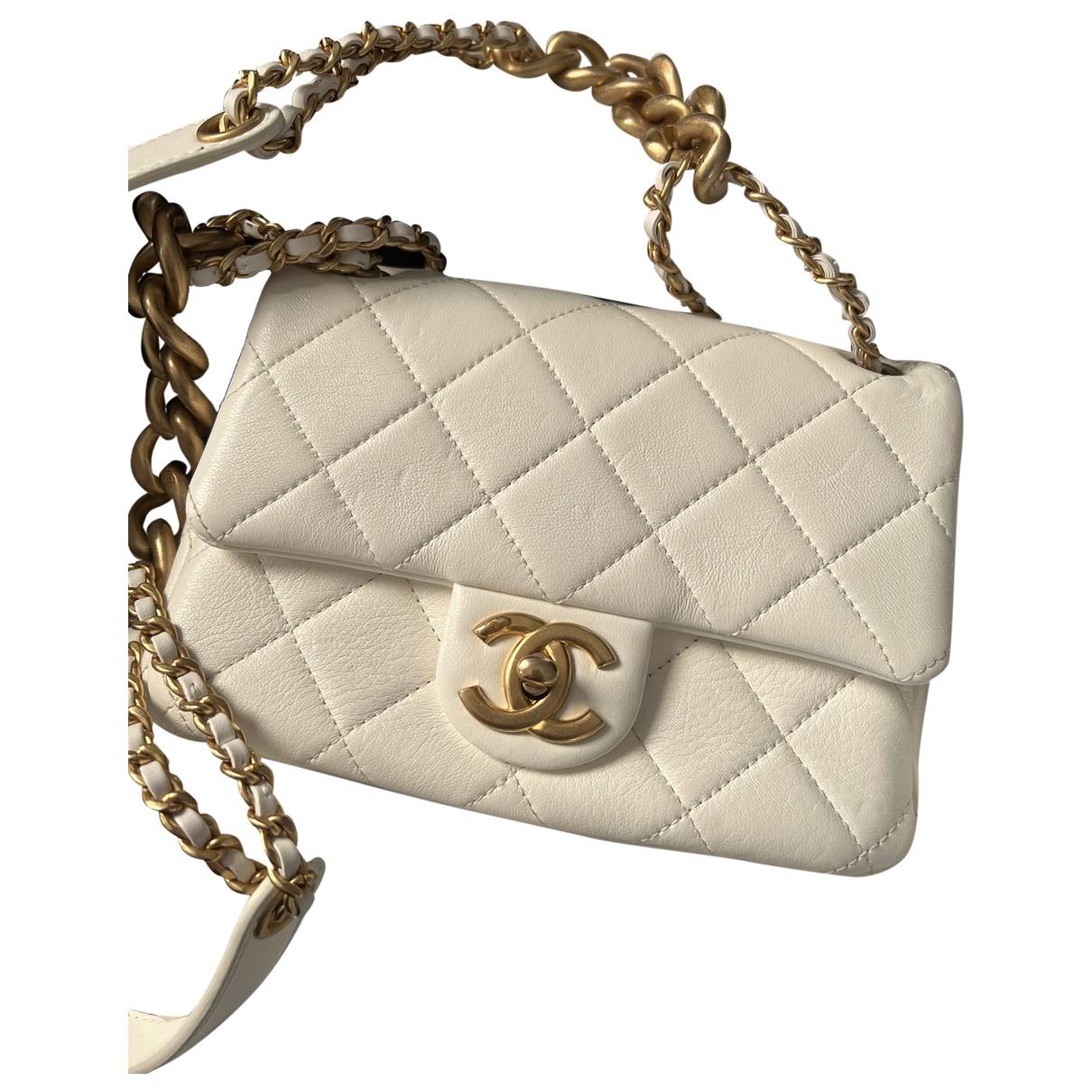 Timeless/classique leather crossbody bag Chanel White in Leather