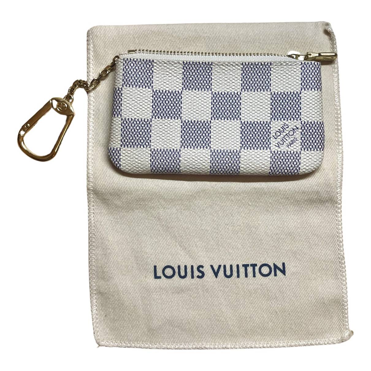 Louis Vuitton Key Pouch Damier Azur White/Blue in Canvas with Brass