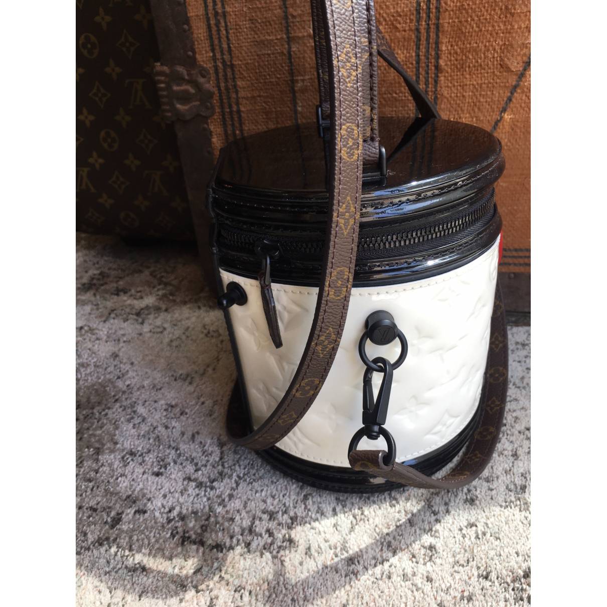 Cannes patent leather handbag Louis Vuitton White in Patent