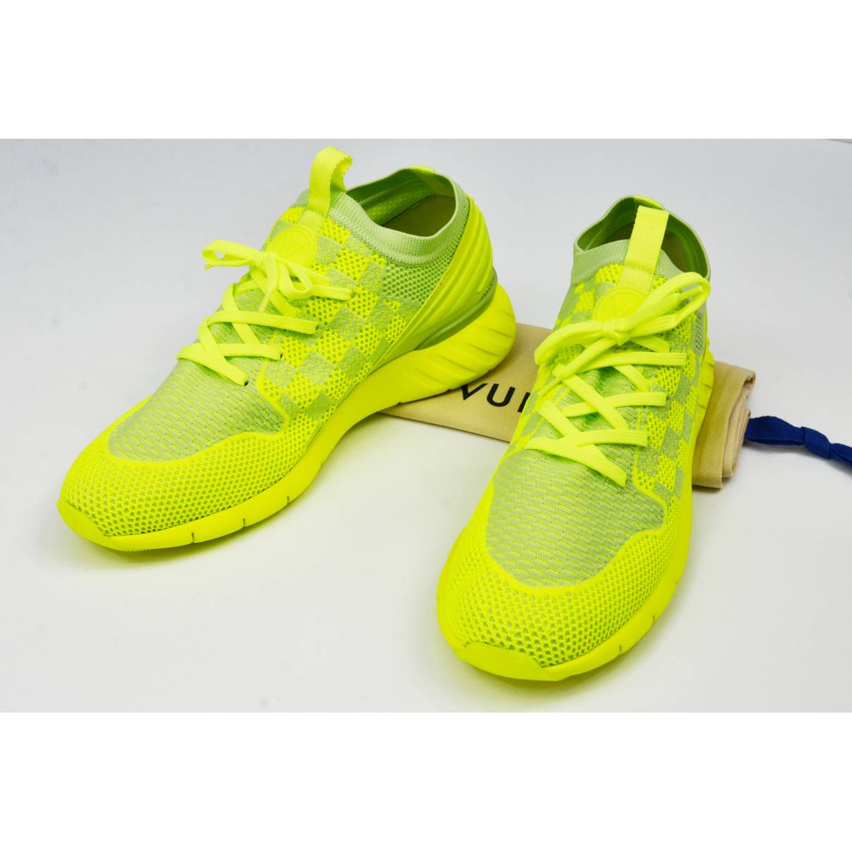 Fastlane cloth trainers Louis Vuitton Yellow size 7 UK in Cloth
