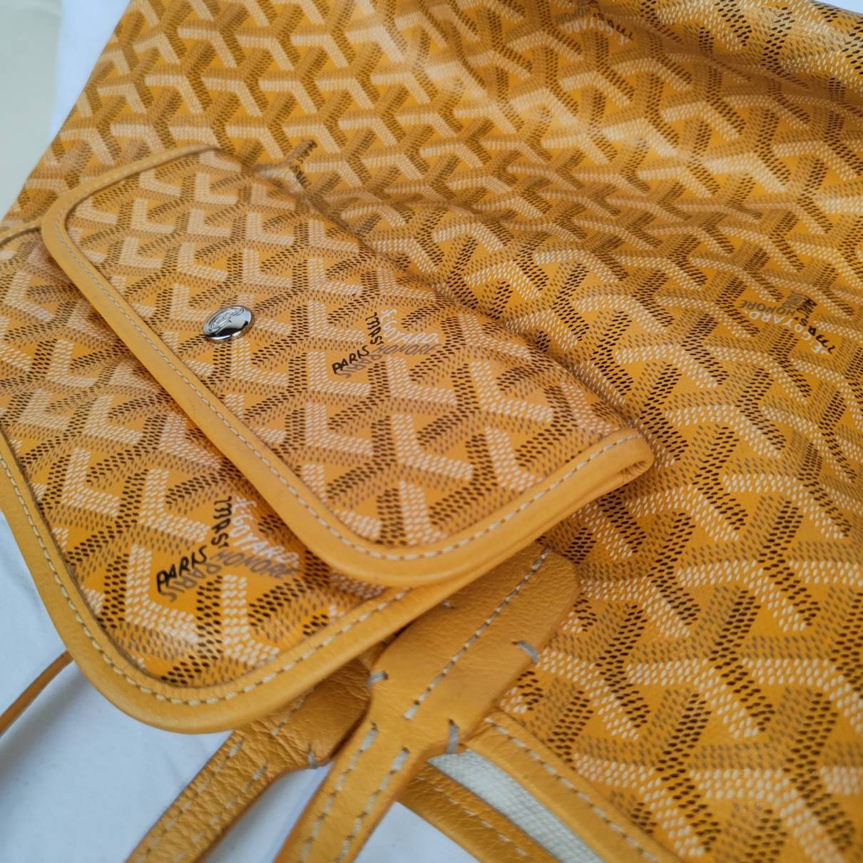 yellow goyard purse
