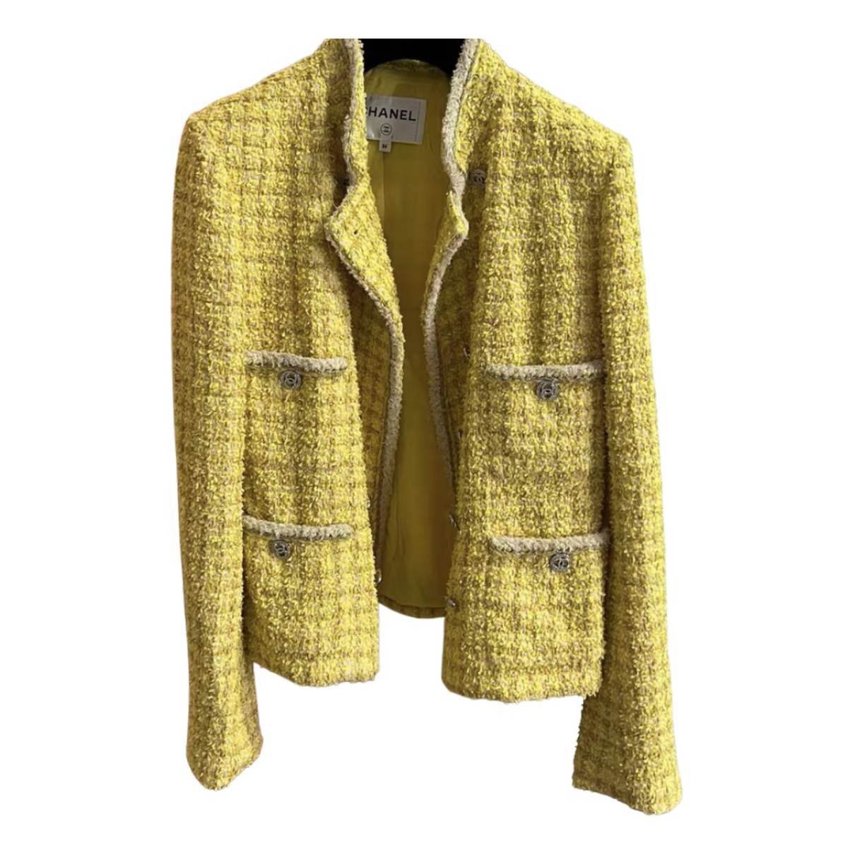 Jacket Chanel Yellow size 36 FR in Cotton - 27658646