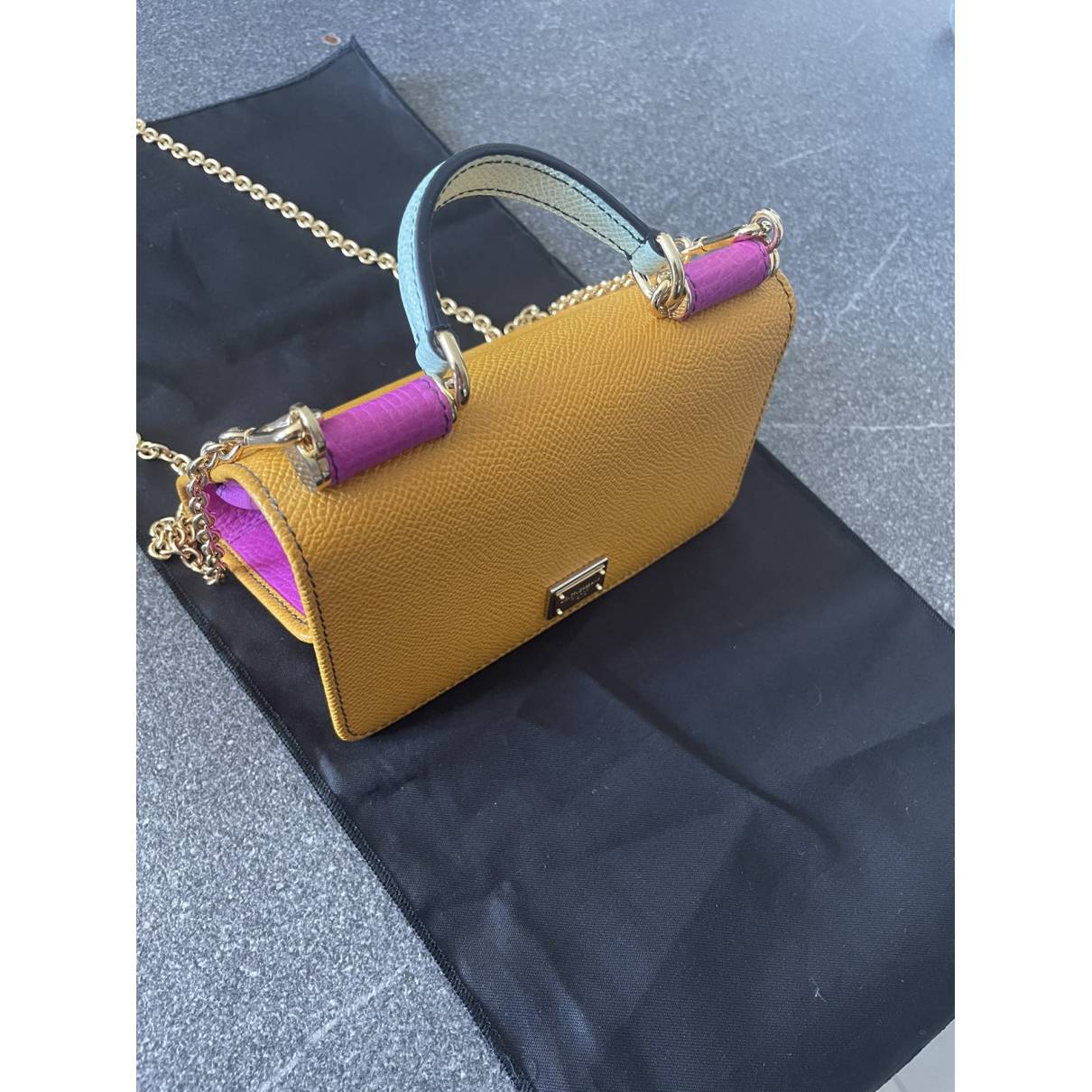 Sicily leather handbag Dolce & Gabbana Yellow in Leather - 24439725