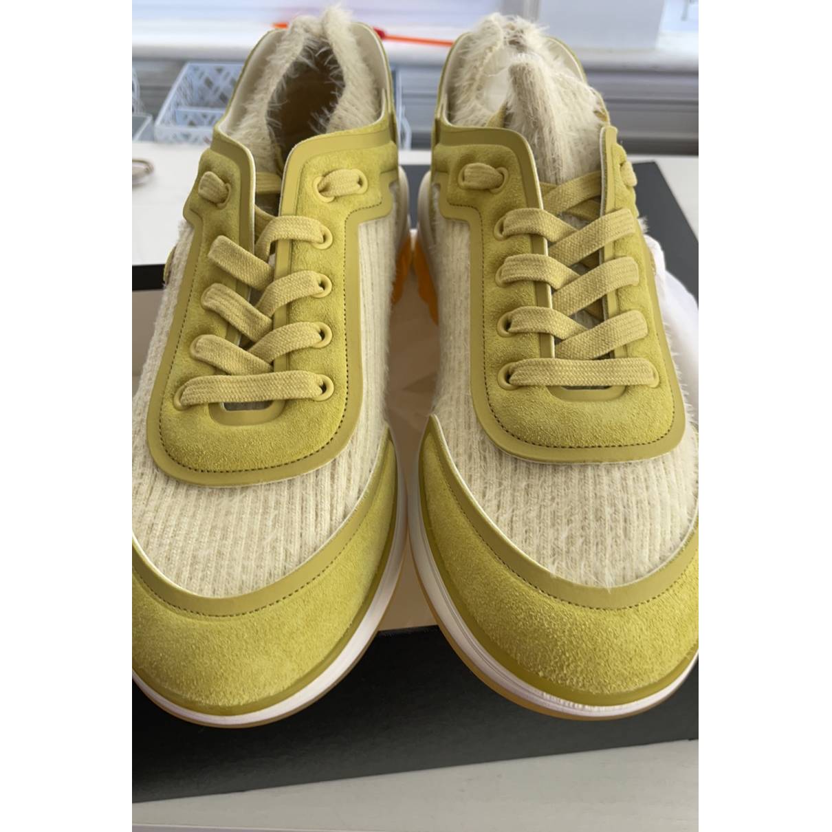 Chanel - Authenticated Trainer - Suede Yellow for Women, Never Worn, with Tag
