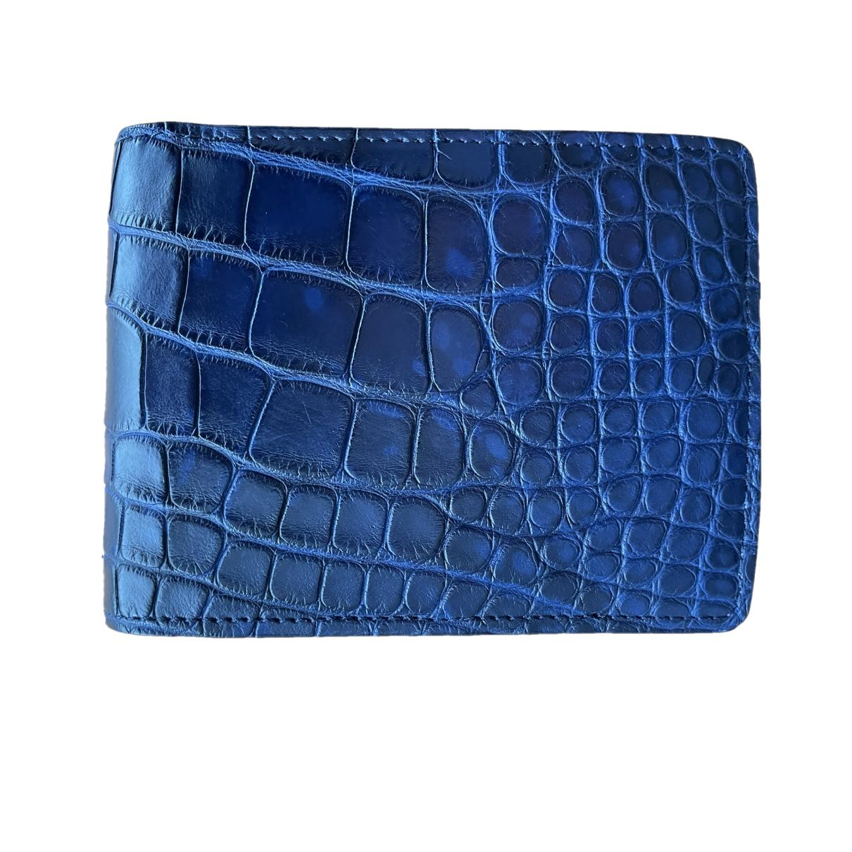 Leather small bag Louis Vuitton Blue in Alligator - 35338289