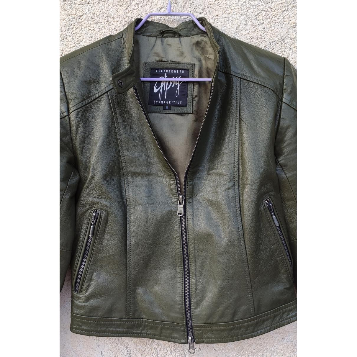 Leather biker jacket gipsy Green size S International in Leather - 31933125