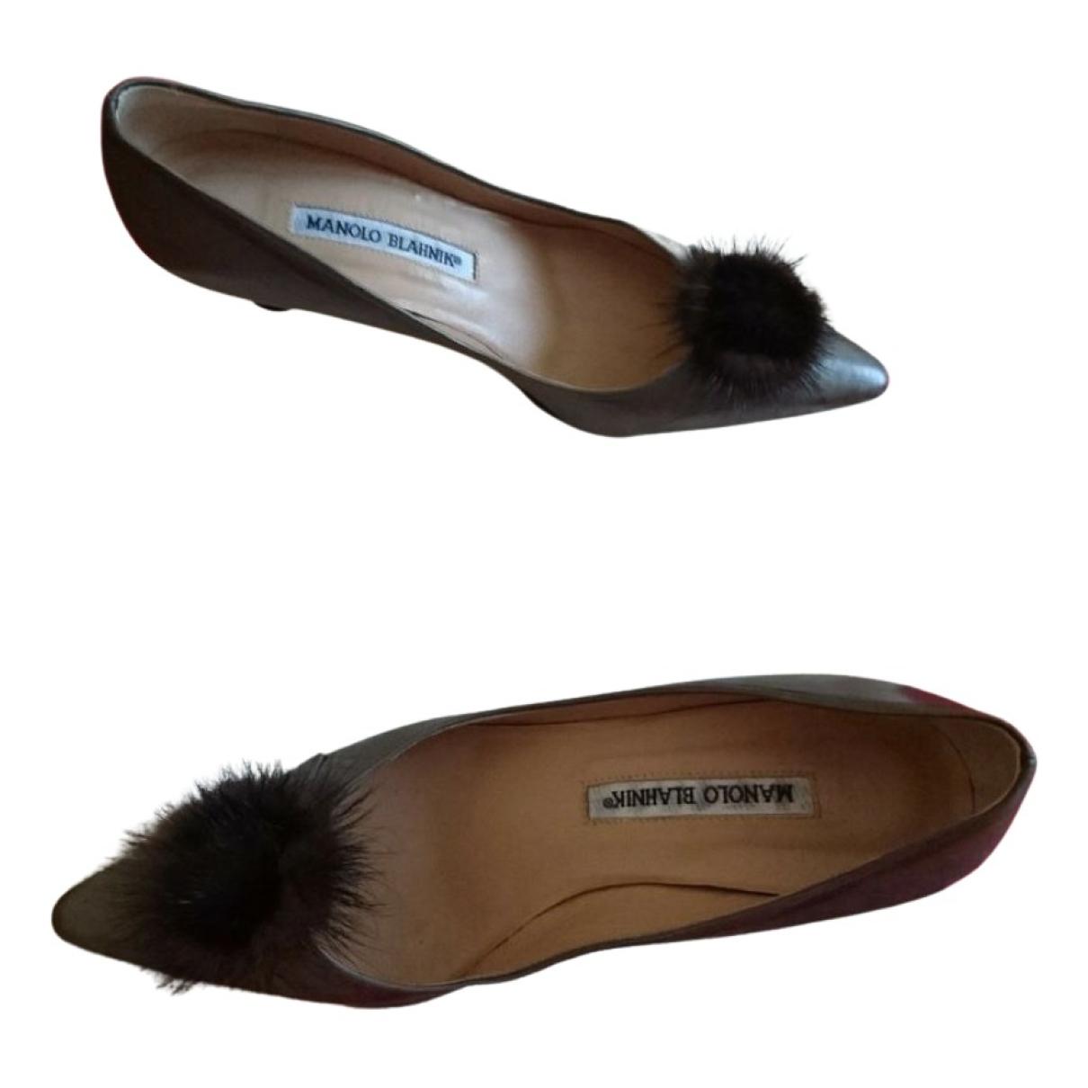 Leather heels Manolo Blahnik - Vintage