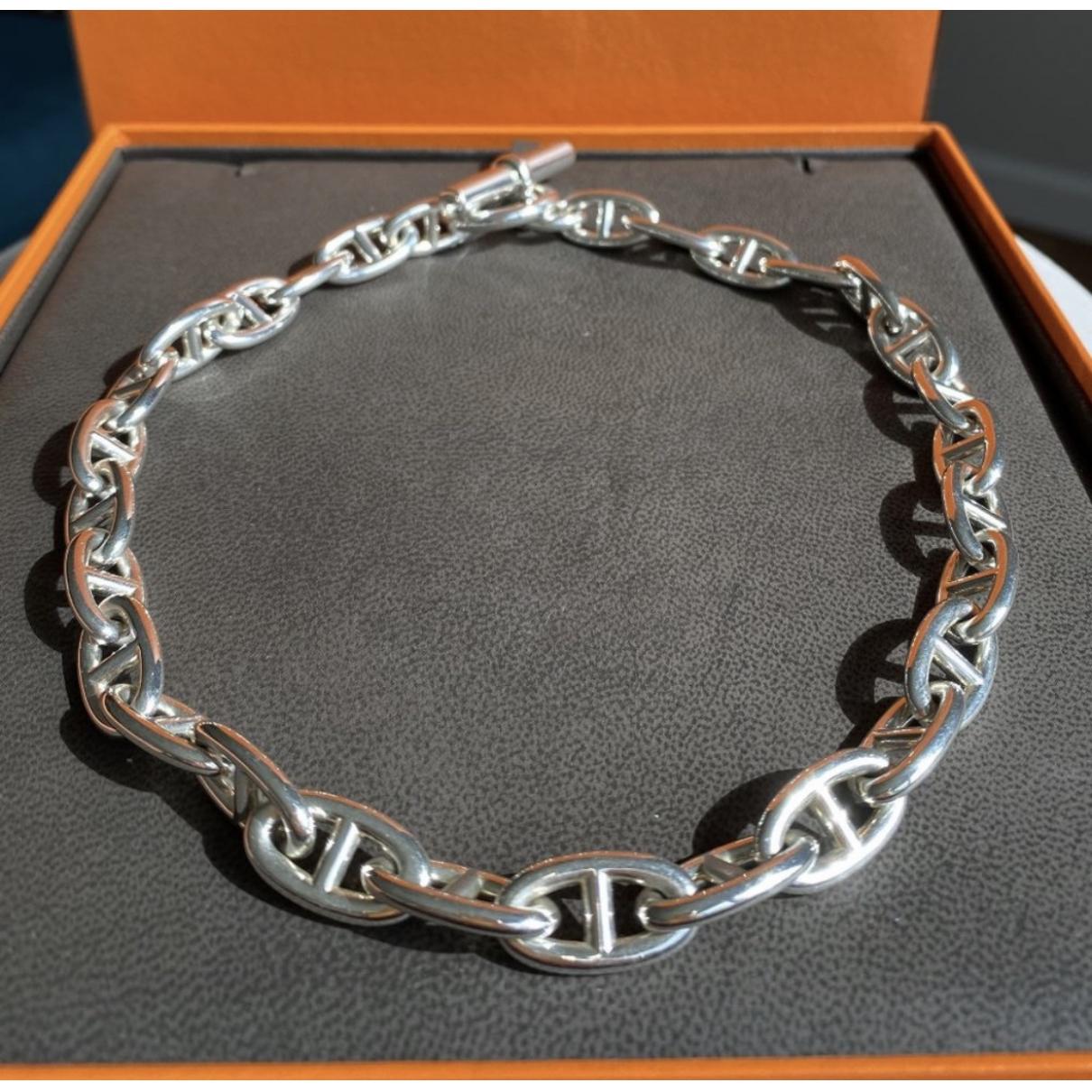 Chaîne d\'ancre silver necklace Hermès Silver in Silver - 35296251