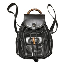 Bamboo Tassel Oval leather backpack Gucci
