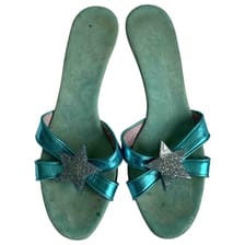 Blue Polyester Sandals Marc Jacobs