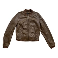 Leather biker jacket UNITED COLOR OF BENETTON