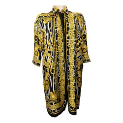 Gold Silk Mid-length Dress