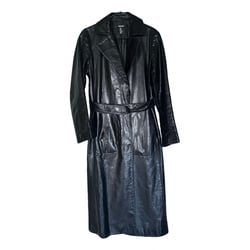 Black Leather Trench Coat