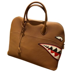 Brown Bolide Leather Travel Bag