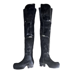 Black Pony-style Calfskin Boots