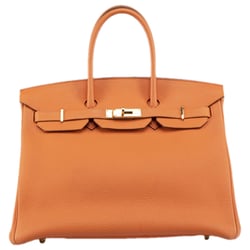 Orange Birkin 35 Leather Handbag