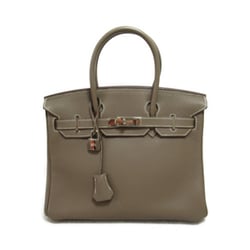 Grey Birkin 30 Leather Handbag