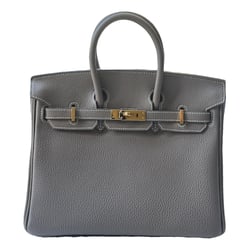 Grey Birkin 25 Leather Handbag