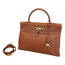 Brown Kelly 35 Leather Handbag