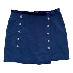 Blue Wool Mini Skirt