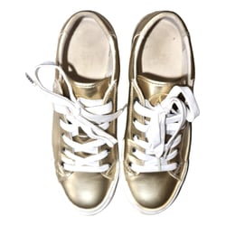 Gold Leather Trainers