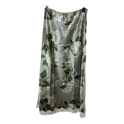 Green Silk Mid-length Skirt