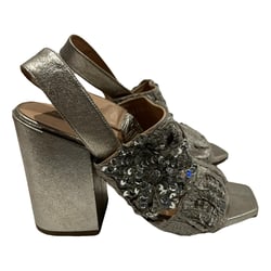 Silver Leather Sandal