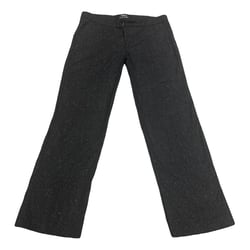 Anthracite Wool Straight Pants