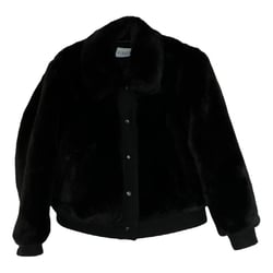 Black Faux Fur Biker Jacket