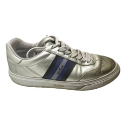 Silver Leather Trainers
